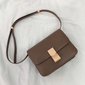 Calfskin Leather Crossbody Box Bag